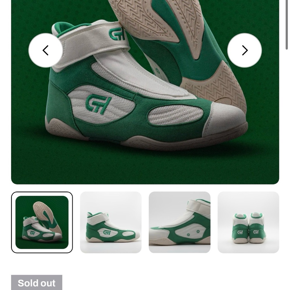 Green and White CHGear Wrestling shoes
